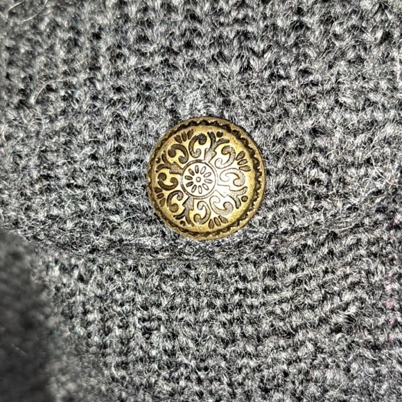 Free People We The People Cropped Grey Black Sweater Jacket Size Small B22#18 - Picture 4 of 11